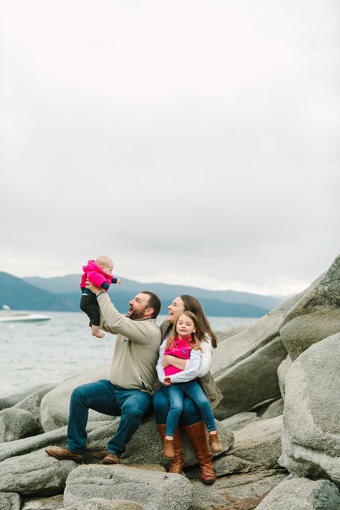 Dad holding baby during family session