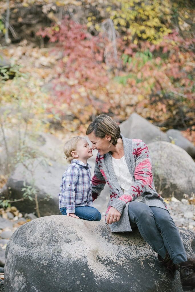authentic family interactions captured by Tahoe family photographer mama and her toddler son