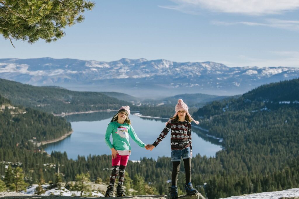 Twin girls Donner lake