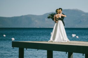 Lake Tahoe first look wedding