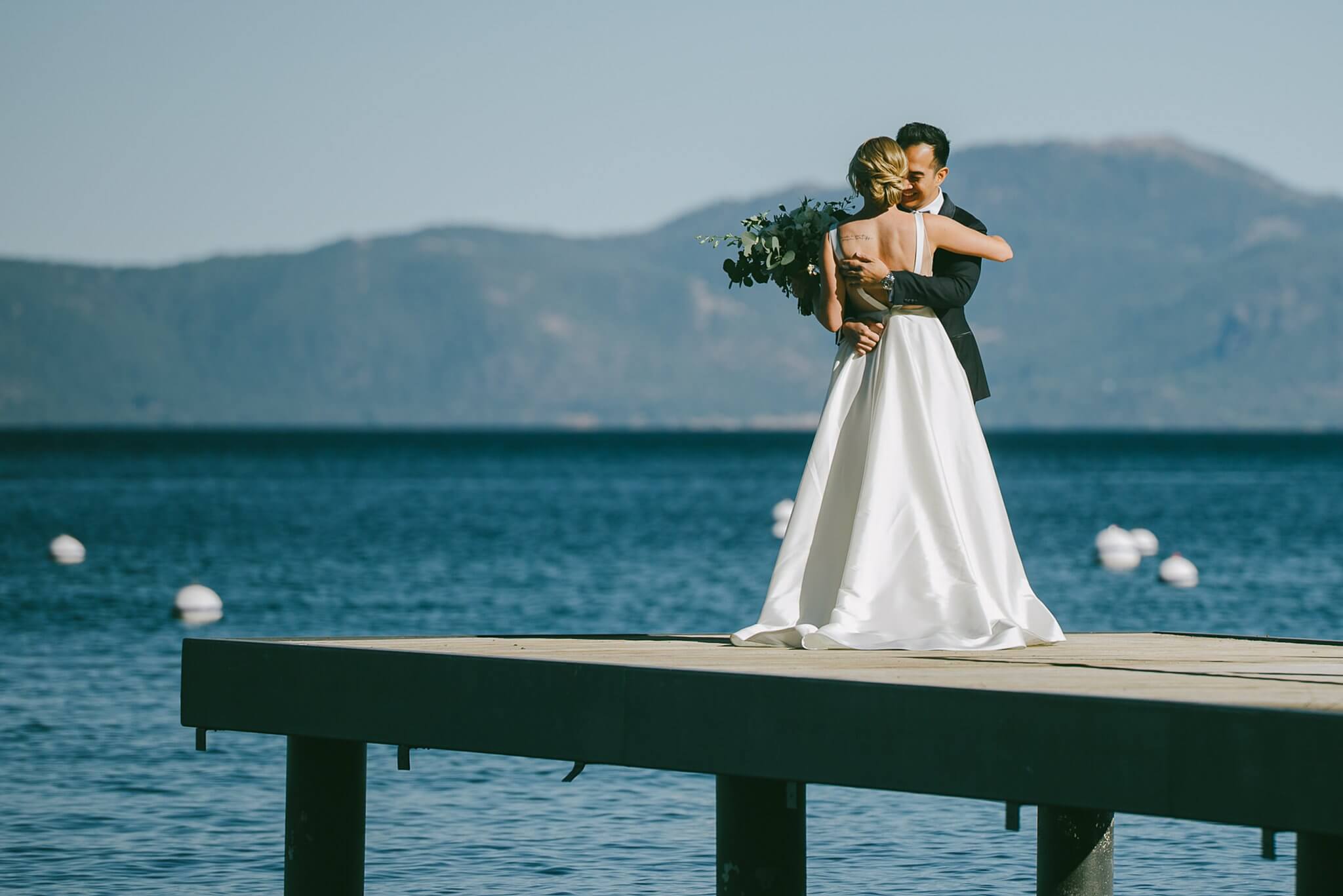 Lake Tahoe first look wedding