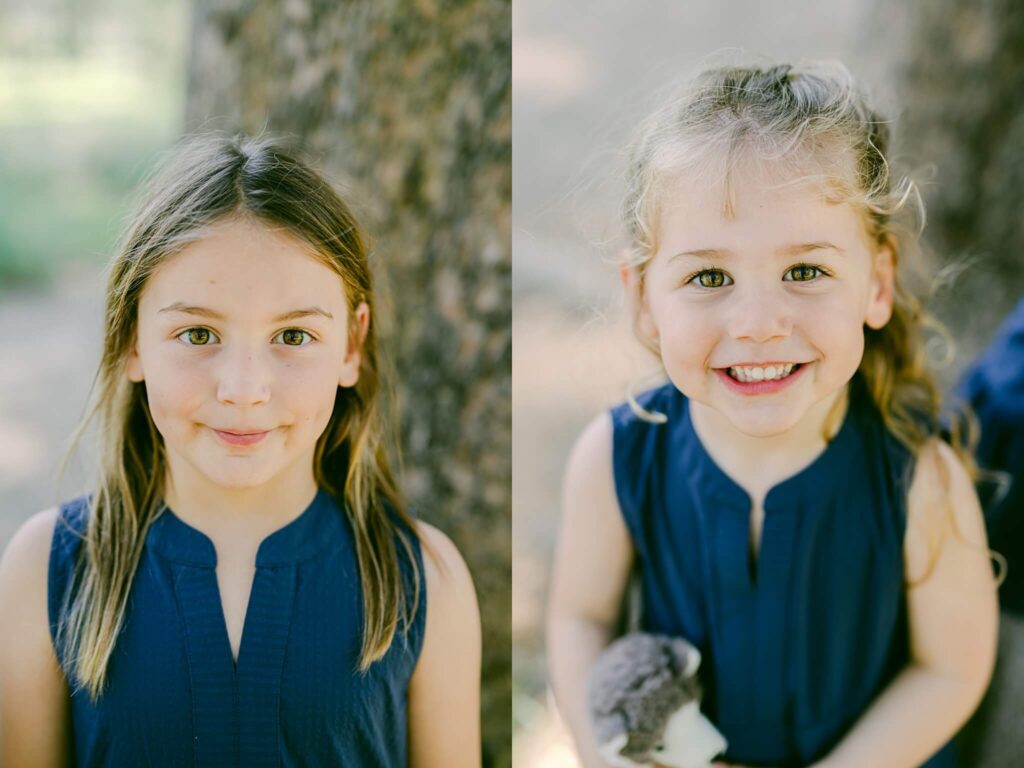 sisters closeup collage by North Lake Tahoe family photographer