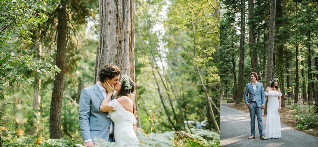 Editorial style bride and groom portraits private residence in lake Tahoe