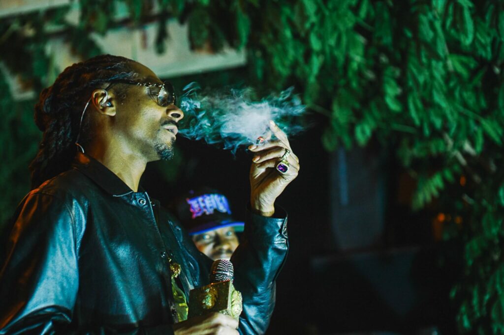 Snoop Dogg private party in Reno in a cloud of smoke performing captured by Annie X Photographie event editorial photographer based in Truckee, Lake Tahoe.