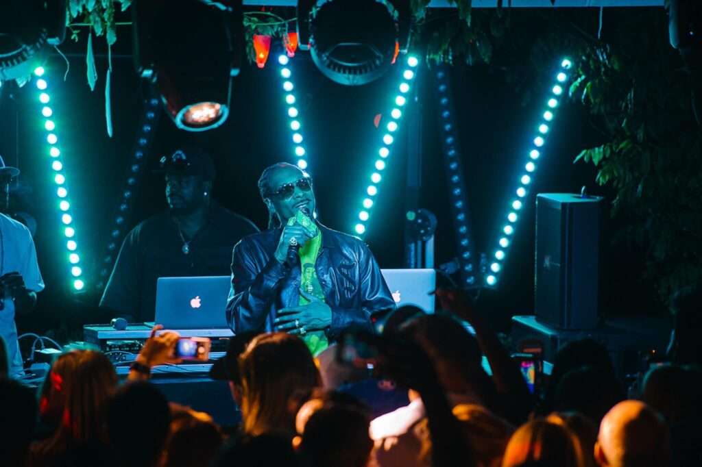 Snoop Dogg performs in front of a small intimate party in Reno