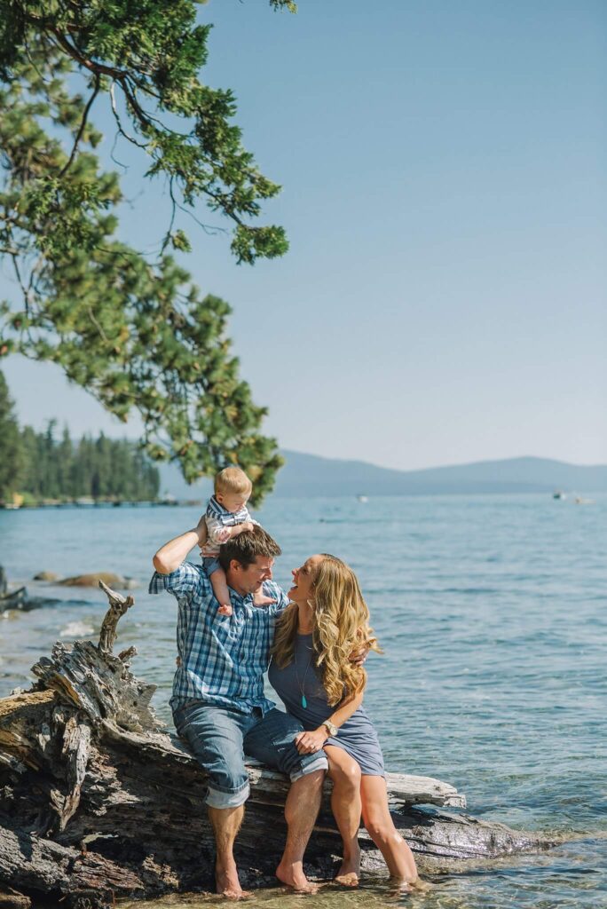 Summer family portrait session on Lake Tahoe photographed by Annie X Photoghie , Lake Tahoe family photographer