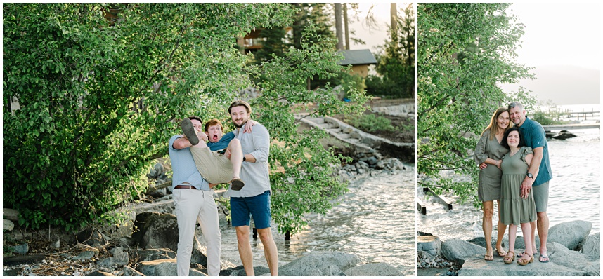 Candid and authentic family photos at a Lake Tahoe home