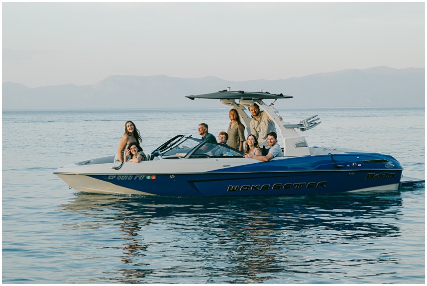 Authentic family session on a boat ride with Lake Tahoe family photographer.