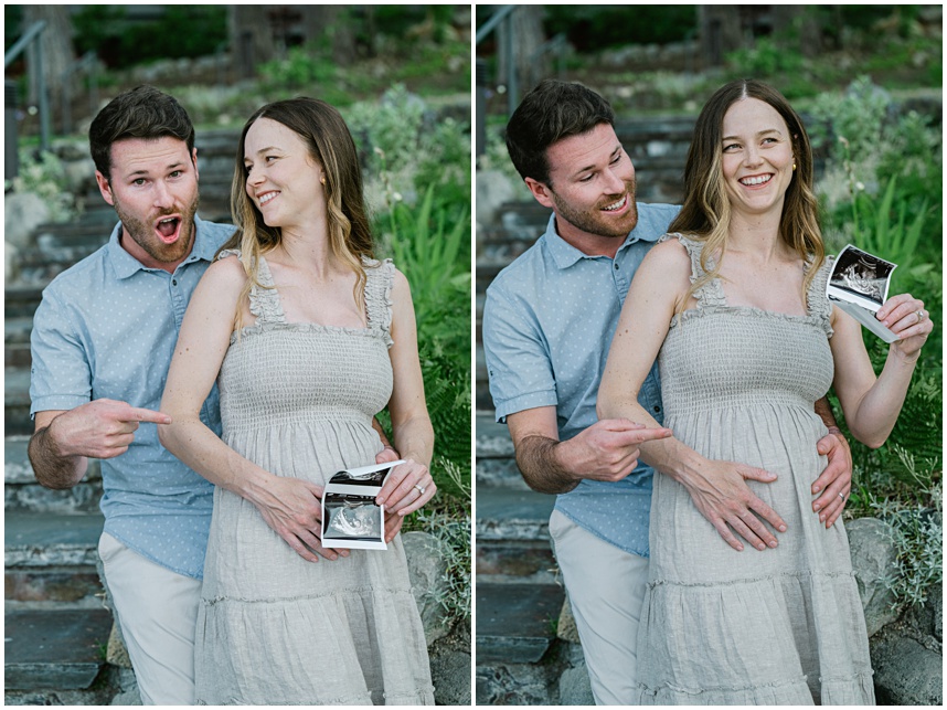 early pregnancy for the first grandchild coming during this family session photographed by Annie X Photographie