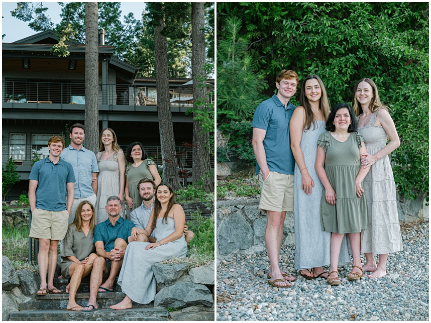 Relaxed family photography session at a lakefront home in Truckee Tahoe