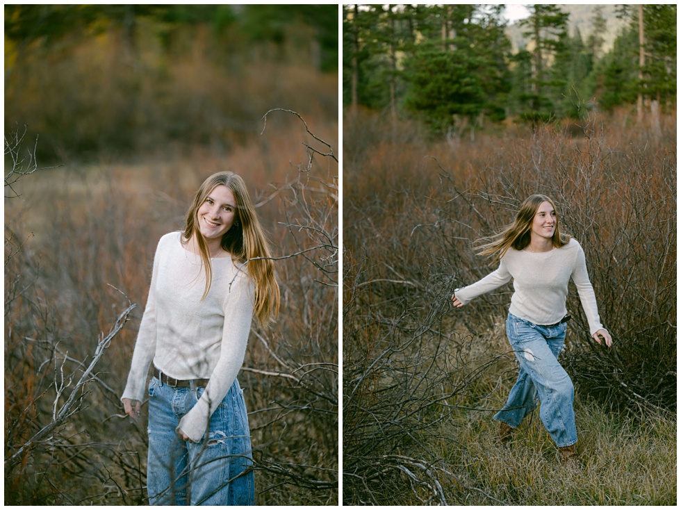 Tahoe senior photographer signature fall senior photos in Alpine