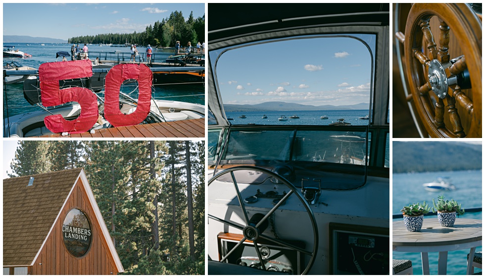 Lake Tahoe event photographer capturing details of decor , setting at Chambers landing