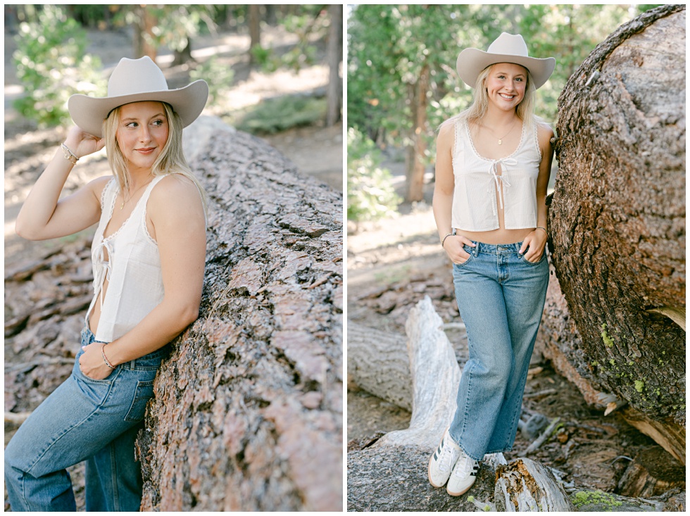 Cowgirl style senior portraits captured by Tahoe senior photographer Annie X Photographie