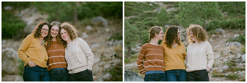 Candid mother and kids moment during Palisades Tahoe family session