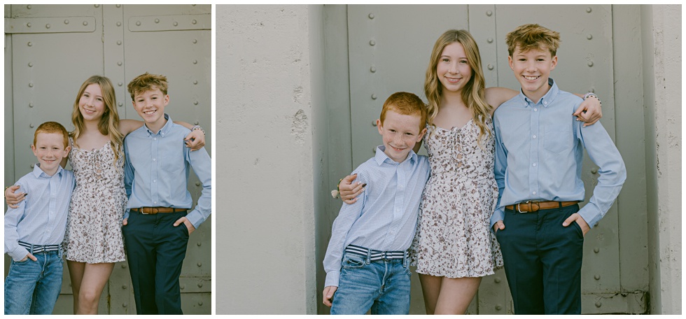 Sibling love during Marin family photos captured by Bay area family photographer Annie X