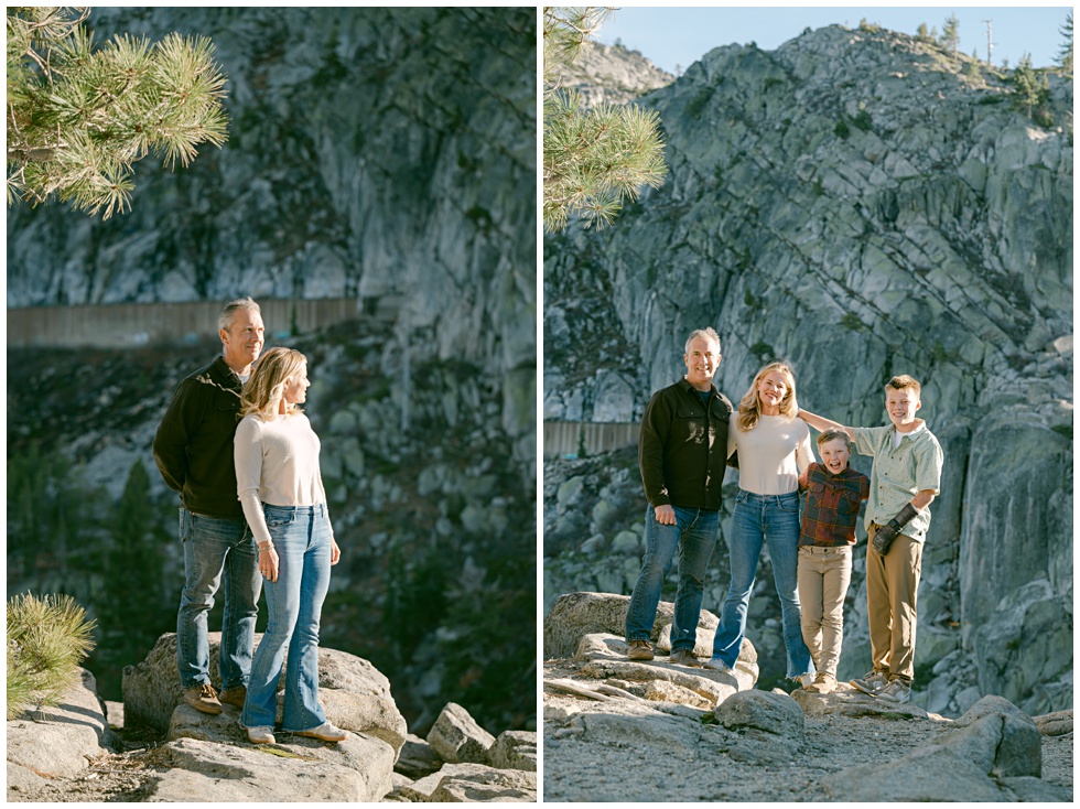 Golden fall light during a Tahoe family portrait session captured by Annie X Photographie