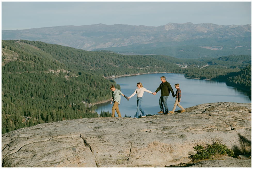 Donner Lake views during Truckee family photos