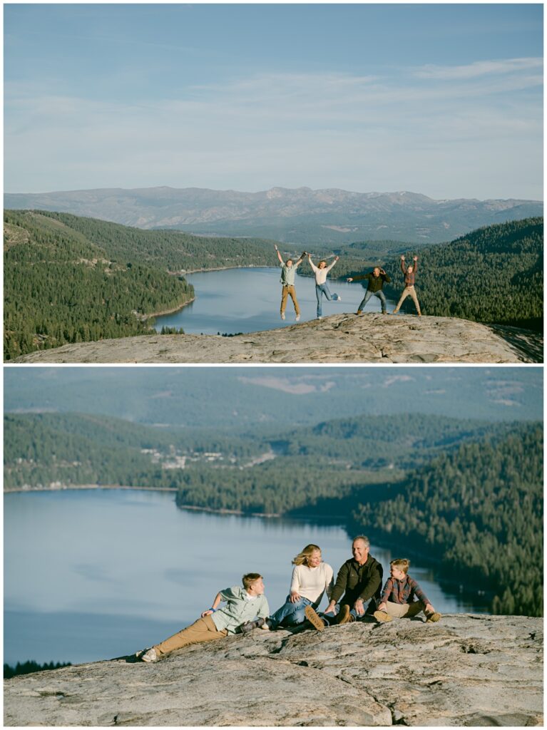 Donner Lake views with these family fall portrait session