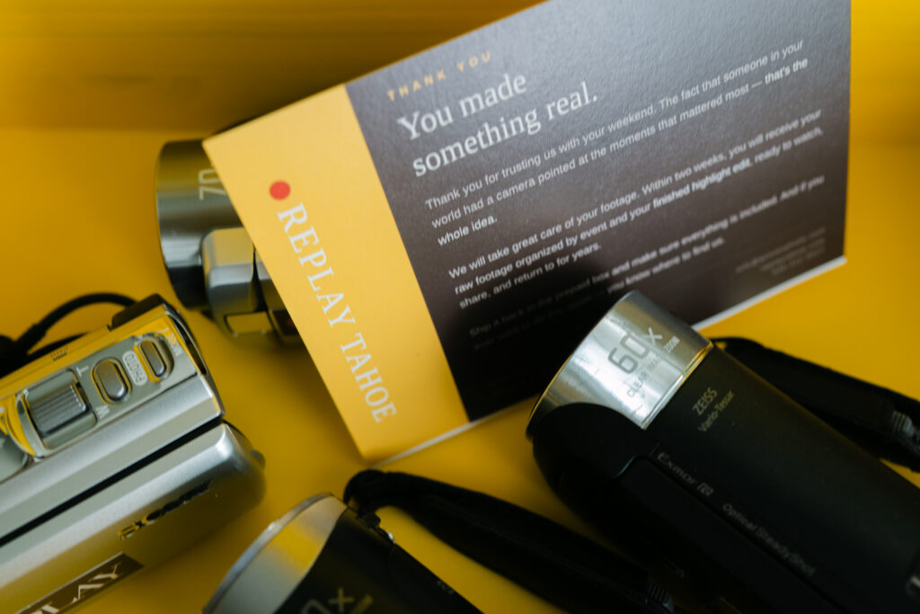 camcorder rentals in tahoe thank you note