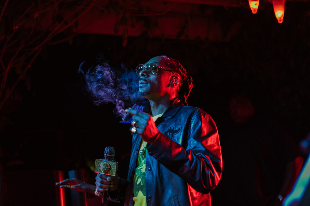 candid camcorder moment from a  private event with Snoop Dog