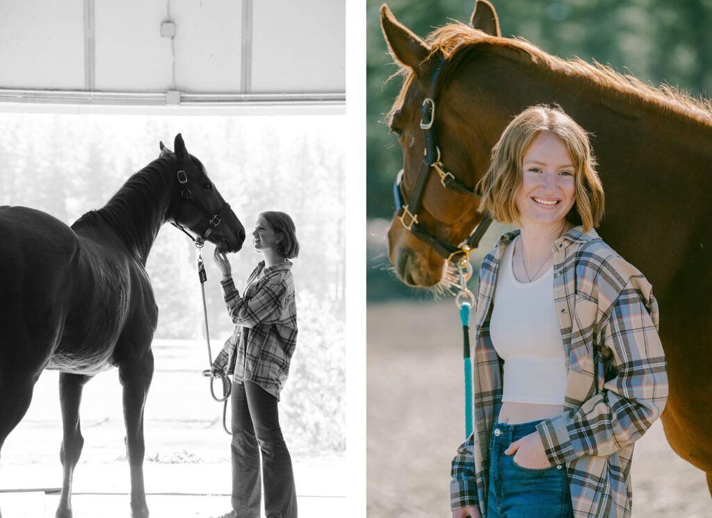 Girl senior with her horse