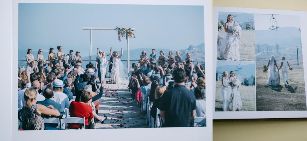 spread of two brides ceremony at Palisades Tahoe