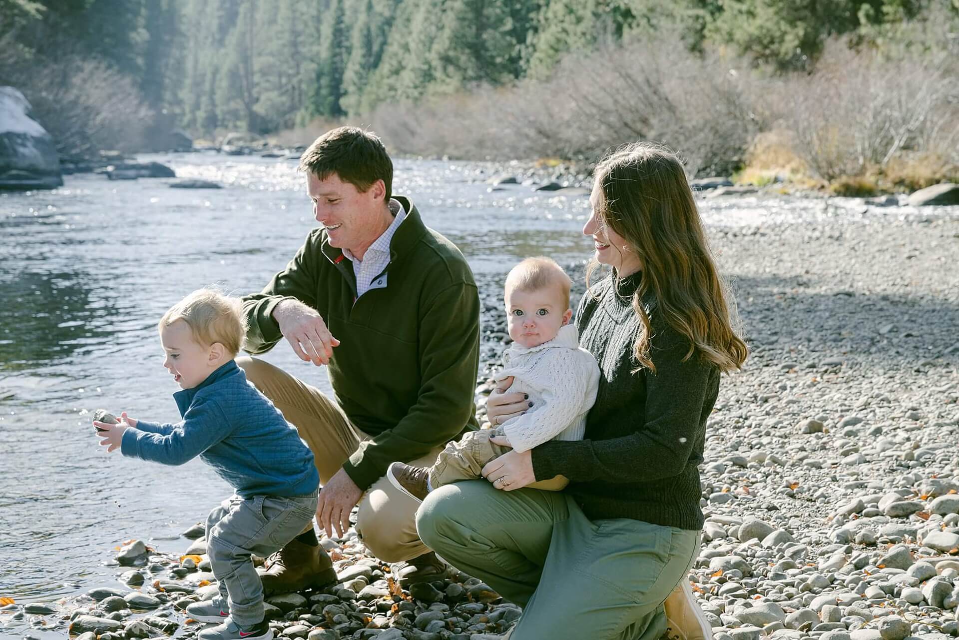 Truckee river family portrait