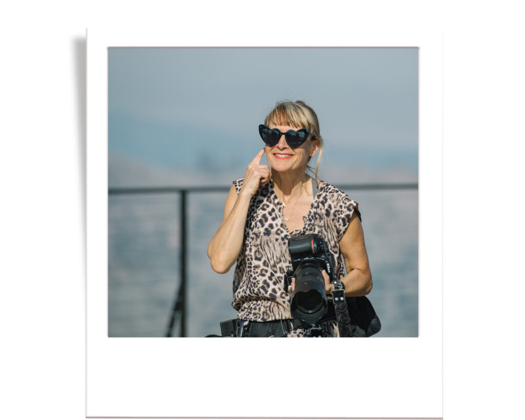 image of Annie X while photographing a wedding at Palisades Tahoe with ehart glasses